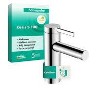 Hansgrohe Mitigeur de lavabo sur pied Zesis S 100 Chrome CoolStart EcoSmart+ 74721000