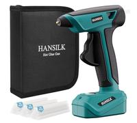 HANSILK Pistolet à colle sans fil 2000mAh avec 30 bâtons de colle 7mm -Bleu | Pistolet à colle chaude rechargeable Type-C chauffe rapide en 15s,idéal pour bricolage,réparations,artisanat,DIY à la maison