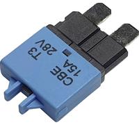 Hansor Circuit Breaker Standard, type 3, Manual Reset, 15A CBE3 Series 15A Disjoncteur pour fusible plat standard 15 A bleu