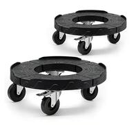 Hanured 2 Pièces Plateau Ronde avec roulettes,réglables de 38 à 51 cm, Chariot à roulettes Rond pour Fleurs,capacité de Charge de 220 kg, pour Plante en Pot,tonneau d'eau, casier à Bouteilles