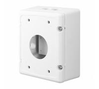Hanwha - Boîte d'installation blanche pour SBP-300WMW, SBP-300WMW1, SBP-S00KMW, SBP-300PMW (185 x 221 x 94.3 mm, Acier, Aluminium, Silicone, IP66, 3400 g)