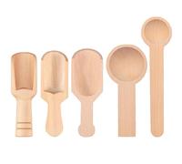 HAOBIN 5 PièCes Bain CuillèRe En Bois Petite CuillèRe à Sel Mini Pelle En Bois Mini CuillèRes CuillèRe à Sel De Bain De Haute Qualité Pour Café,Thé,Ustensiles De Cuisine (Marron A)