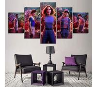 haochenli188 5 Pièce Stranger Things Affiche de Film Salon Décor Stickers Muraux Série TV Caractère Onze Mur Art Toile Lucas Image-Pas de Cadre