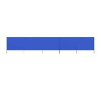 HaoChrymec Brise-Vent Pliable 5 pièces, Non-tissé et Bois, Azur