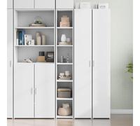 HaoChrymec Buffet Haut en Bois d'ingénierie, Meuble de Rangement Multifonction, vaisselier Salle à Manger, Armoire de Cuisine, 30 x 41 x 185 cm, Blanc