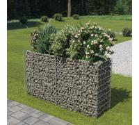 HaoChrymec Jardinière Surélevée en Gabion with Acier Galvanisé, Parterre Surélevé en Gabion, Panier à Pierre, Cage en Métal, Jardinière à Gabion, Jardin ou Cour, 180 x 50 x 100 cm