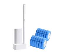 Haodream Apartment Ensemble de brosses de salle de bain avec motif mer | 12 têtes de recharge, brosse WC remplaçable pour l'entretien des lèvres du bol