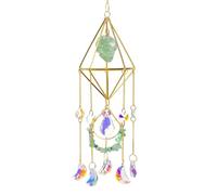 Haodream Cristal artisanal, attrape-soleil, vert fluorescent | Attrape-soleil en cristal artisanal à suspendre pour l'extérieur avec carillons harmonieux