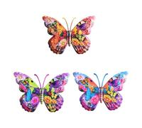 Haodream Lot de 3 tentures murales en métal avec motif papillon, décoration de jardin en fer de qualité supérieure pour la décoration de vitrine, porte de cour, décoration élégante de la maison