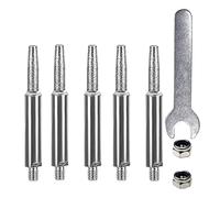Haodream Lot de 5 pierres à aiguiser pour tronçonneuse, meules de polissage | Têtes de ponçage diamantées avec clé à molette, 4 mm/4,8 mm/5,5 mm, tiges abrasives pour le travail du bois