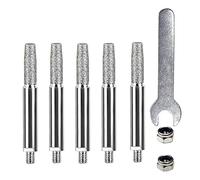Haodream Lot de 5 pierres à aiguiser pour tronçonneuse, meules de polissage | Têtes de ponçage diamantées avec clé à molette, 4 mm/4,8 mm/5,5 mm, tiges abrasives pour le travail du bois