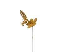 Haodream Nature Looks Colibri Piquet de jardin en fer résistant aux | Jardin arrière extérieur avec fer résistant aux intempéries, accessoires d'aménagement paysager et fleur en pot pour le