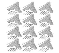 Haofy 12pcs Corner Decorative Protectors for Metal Box Jewelry Gift Case, Desk Edge Safety Bumpers Iron Edge Cover Guard(Silver)