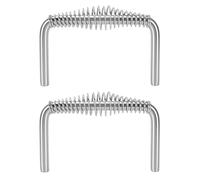 Haofy 2 Pièces Poignée à Ressort en Acier Inoxydable pour Barbecue 6 × 3,5 Pouces Poignée à Ressort pour Poêle Cool Touch Convient pour Poêle à Bois Barbecue Fumeur Gril Fosse et Armoire