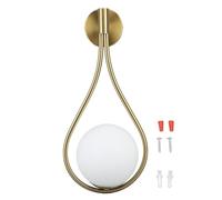 Haofy Applique Murale en Forme de Goutte D'eau Dorée, Globe LED pour Salon, Chambre à Coucher, Escaliers, Design Moderne, Art en Fer de qualité Supérieure, Matériau en Verre, éclairage