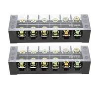 Haofy Bloc de Connexion de Modèle de Câble Simple 60A 600 V 2 Paquet pour Distribution 'alimentation (6 positions (606))