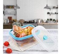 Haofy Boîte à Lunch en Silicone Pliable Allant au -ondes Le Récipient Rectangulaire de 600 Ml Se Replie à Plat pour économiser de l'espace Léger 6,3 X 4,6 X 2,8 Pouces Plage de Température de Moins
