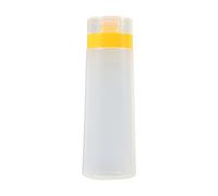 Haofy Bouteille de sauce à 4 trous, distributeur de condiments à pression, distributeur de salade en résine sûre de grande capacité de 300 ml pour confiture de ketchup vinaigre de mayonnaise (Jaune)