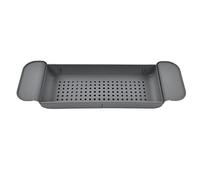 Haofy Caddie de Plateau de Baignoire, Support de Rangement D'évier en Plastique, étagère Organisateur de Bain Extensible pour Cuisine Salle de Bain, Blanc (Gris)