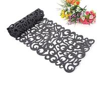Haofy Chemin de Table, 7 Couleurs rectangulaire en Feutre Creux Ajour¨¦s, Nappe Napperons Tapis de Table D¨¦corations pour F¨ºte, No?l, D?ner, Mariages Rustiques, Artisanat(Gris fonc¨¦)