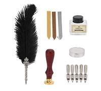 Haofy Coffret Cadeau de Papeterie, Stylo Plume Rétro, Modélisation Exquise, écriture Facile pour les Amateurs de Papeterie (SFDPS031001 noir)