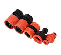 Haofy Connecteur de Tuyau d'eau G1 2, Ensemble de Joints de Tuyau ABS PP 5 Pièces pour d'arrosage en PVC, Ajustement étanche à Filetage serré, Connexion 'Irrigation Rapide de Jardin pour Jardiniers