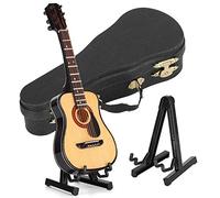 Haofy Décoration de Guitare Ornements Miniatures Beau Mini Modèle D'instrument de Musique Cadeau Artisanat pour Salon Chambre étude Bois Noir 15 Cm