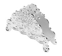 Haofy Distributeur de Serviettes en Papier à Motif de Fleurs Creuses en Métal élégant, pour la Cuisine et le café, 5,2x1,5x3,7 Pouces (SILVER)