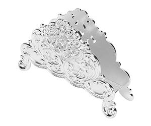 Haofy Distributeur de Serviettes en Papier à Motif de Fleurs Creuses en Métal élégant, pour la Cuisine et le café, 5,2x1,5x3,7 Pouces (SILVER)