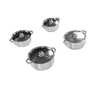 Haofy Ensemble de 4 Marmites en Acier Inoxydable de 20 Cm à 26 Cm avec Technologie de Collage par Impact pour Cuisinières électriques à Gaz à Induction Batterie de Cuisine Professionnelle Chauffage