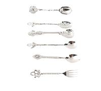 Haofy Ensemble de Couverts Vintage, Poignée en Forme de Cœur avec Finition en Bronze Rouge, Matériau en Alliage de Zinc, Service Compact de 6 Pièces pour 2, Idéal pour un Usage Domestique,