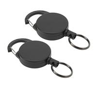 Haofy Ensemble de Porte-clés Rétractables en Fil D'acier Inoxydable, 2 Pièces, pour un Transport Facile et une durabilité Accrue