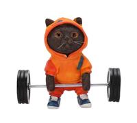 Haofy Figurine de Chat Noir, Sculpture de Chat de Remise en Forme en Résine Fabriquée à la Main avec Définition Musculaire Détaillée, Taille de 4 Pouces pour Les Amateurs de Décoration de Bureau de
