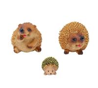 Haofy Figurines Miniatures Hérisson, Ensemble de Sculptures D Animaux Adorables, 3 Pièces, for Décoration de Maison et Jardin