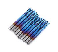 Haofy Fraise en Carbure cémenté à Nano-revêtement Bleu, Finition Soignée pour une Coupe de Précision, 10 Pièces 3,175 Mm à 2 Cannelures Adaptées aux Circuits Imprimés
