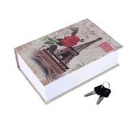 Créatif Dictionnaire Livre Coffre-fort, Coffre-fort de Rangement Secret Caché en Forme de Livre avec Serrure à Combinaison, Cachette Secrète Boîte pour l'argent, Bijoux,Passeport (Tour de Paris)