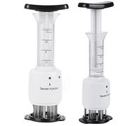 Haofy Injecteur de Viande Seringue à Marinade en Acier Inoxydable à Double Réglage de Profondeur 3 Oz pour les Chefs à Domicile et les Restaurants Pénétration Rapide des Saveurs Distribution