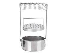 Haofy Lave-brosse Anti-éclaboussures Inox 11x20cm avec Ressort | Sécurité du plan de travail, fixation stable pour tout diamètre de pinceau, rinçage et séchage rapides en un geste, usage
