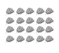 Haofy Lot de 20 Pompons de Métalliques Argentés, Brins en Pet Légers pour Les Mouvements de l'esprit d'équipe, Poignée de 3,3 Pouces, Sports pour Jeunes, Danse, événements sur Scène, Rallyes,
