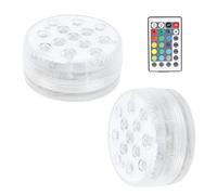 Haofy Lumière Submersible LED Multicolore, 16 Modes RGB, pour Décoration de Piscine et de Fontaine, étanche, Puissance 0.16W, 2 Pièces