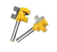 Haofy Mèche de Routeur à Revêtement Jaune, Coupe en Carbure cémenté, Installation Facile, Tige de 1/4 Po pour le Travail du Bois, 2 Pièces