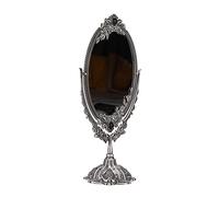 Haofy Miroir de Maquillage Antique Gothique ¨¤ 360 Degr¨¦s Vintage Rotatif de Deux Miroirs Main pour Les Salles Bains Bureau, d'anniversaire (Ancienne ¨¦pine de l'¨¦tain)