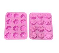 Haofy Moule à Fleurs en Silicone, 2 Pièces, 21cm, Flexible, qualité Alimentaire (PINK)