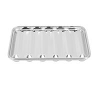 Haofy Moule à Saucisses en Acier Inoxydable, 6 Cavités, 19 X 10,9 X 2,5 Cm, avec Couvercle pour Petits Pains à Hot-dog Faits Maison, Cuisson du Pain, Viande, Façonnage des Saucisses pour les