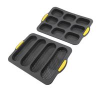 Haofy Moules à Pain en Silicone, Mini Moule à Pain perforé avec Spatule à Brosse, Moule à Français en Silicone, Formes de Résistantes à la Chaleur pour les Petits Pains Hoagie de Cuisine à Domicile