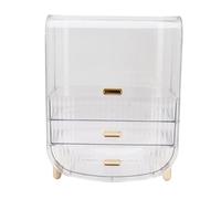 Haofy Organisateur de Maquillage en Acrylique Transparent à 3 Couches pour la Maison, la Salle de Bain, Le Dortoir - Organiseur Cosmétique de Grande capacité Anti-poussière avec Tiroirs pour Rouge à