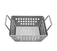Haofy Panier Barbecue en Acier Inoxydable, 23x18,2x9,5 Cm | Cuisse-légumes perforé avec Doubles Poignées, Petits Aliments Restent en Place, Fumée Atteint Chaque Morceau, pour Grills à