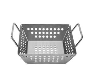 Haofy Panier Barbecue en Acier Inoxydable, 23x18,2x9,5 Cm | Cuisse-légumes perforé avec Doubles Poignées, Petits Aliments Restent en Place, Fumée Atteint Chaque Morceau, pour Grills à