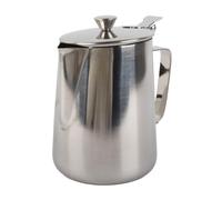 Haofy Pichet à Mousse de Lait en Acier Inoxydable 20 Oz avec Bec Anti-goutte et Poignée Ergonomique pour Domestique Pichet à Lait Professionnel avec Couvercle Inclus pour Latte Art et Cappuccino
