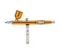 Haofy Pistolet Aérographe de Peinture à Double Action, Buse de 0.3mm, Kit de Stylo de Pulvérisation avec Pulvérisation Réglable pour Modèle Artisanal Automobile, Bricolage (GOLD)